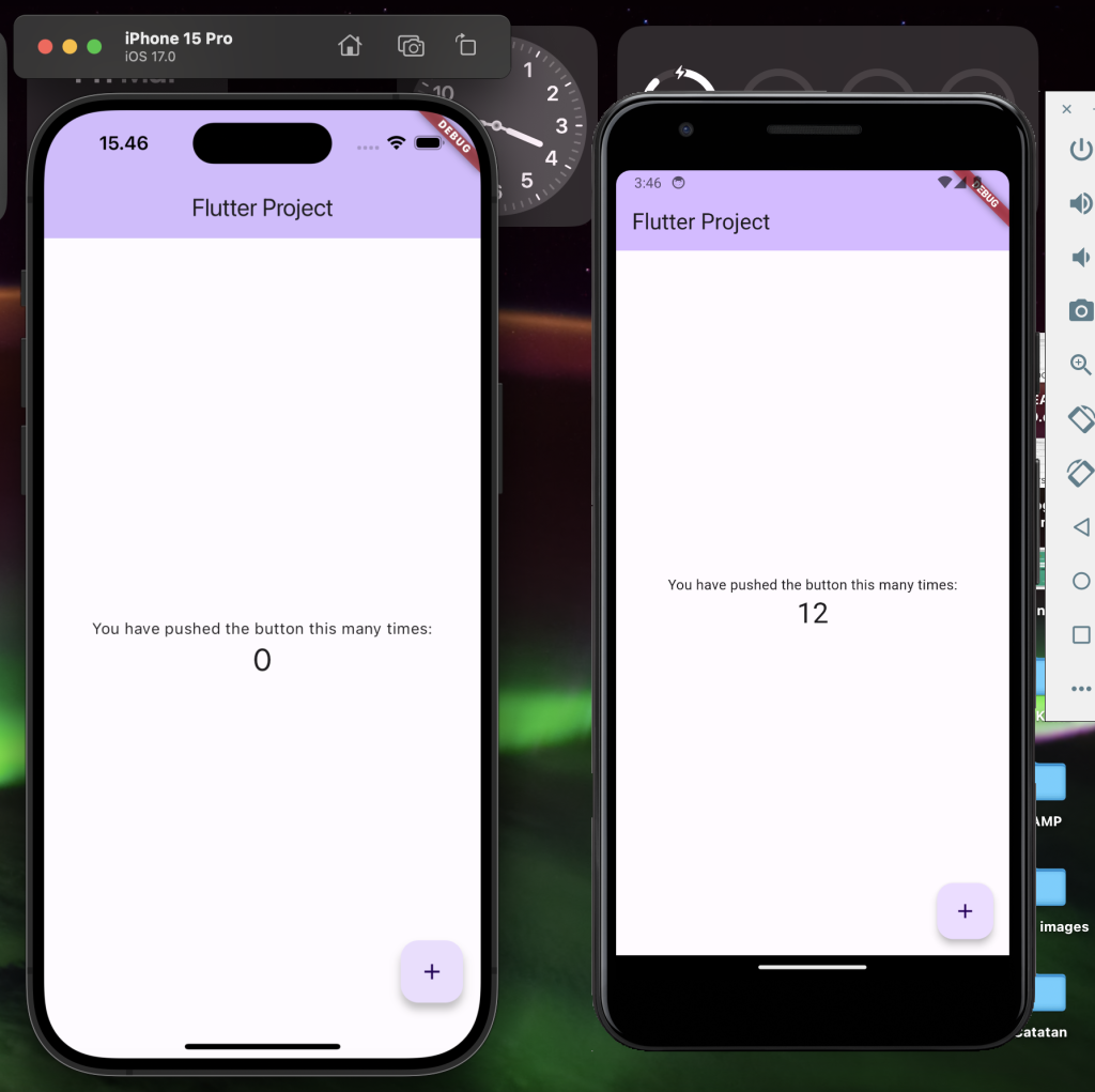 Running device simulator in flutter
